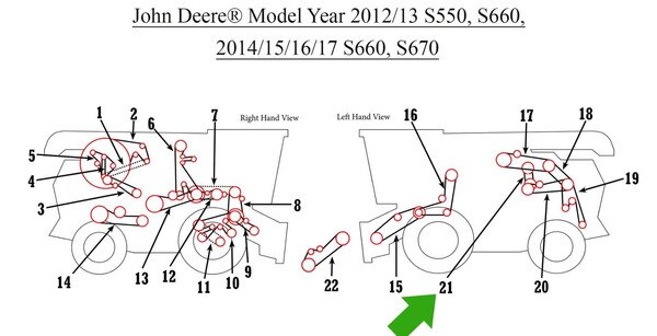 AH160080 Auger Drive Belt Pair JD